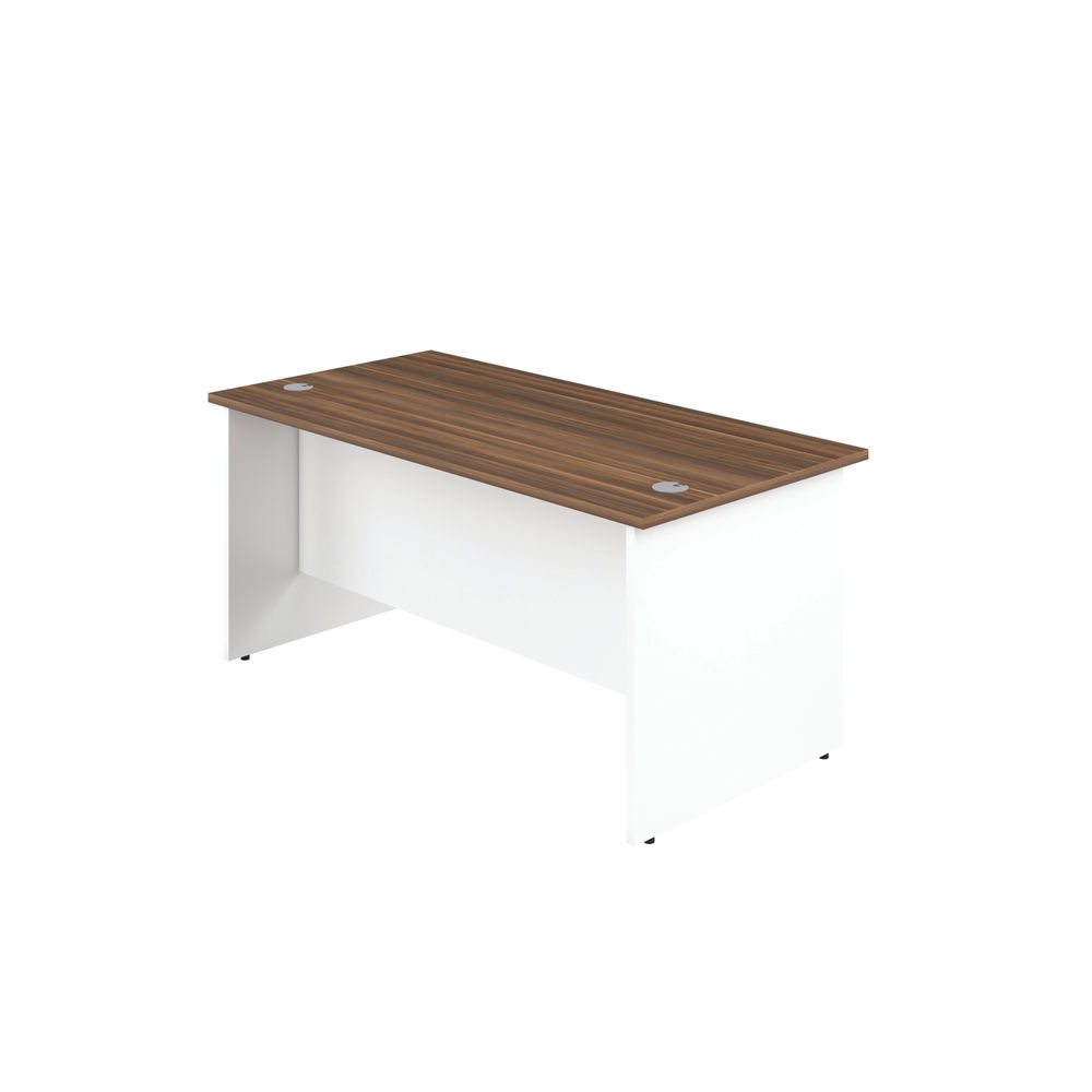 Jemini 1400x800mm Dark Walnut/White Rectangular Panel End Desk