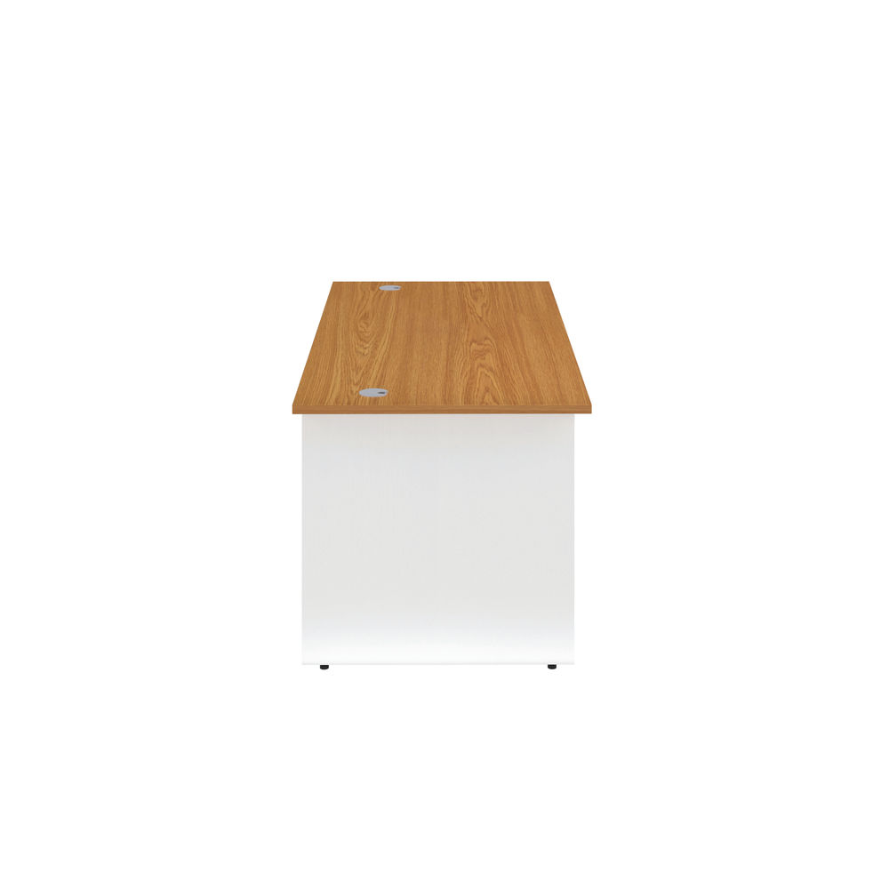 Jemini 1600x800mm Nova Oak/White Rectangular Panel End Desk