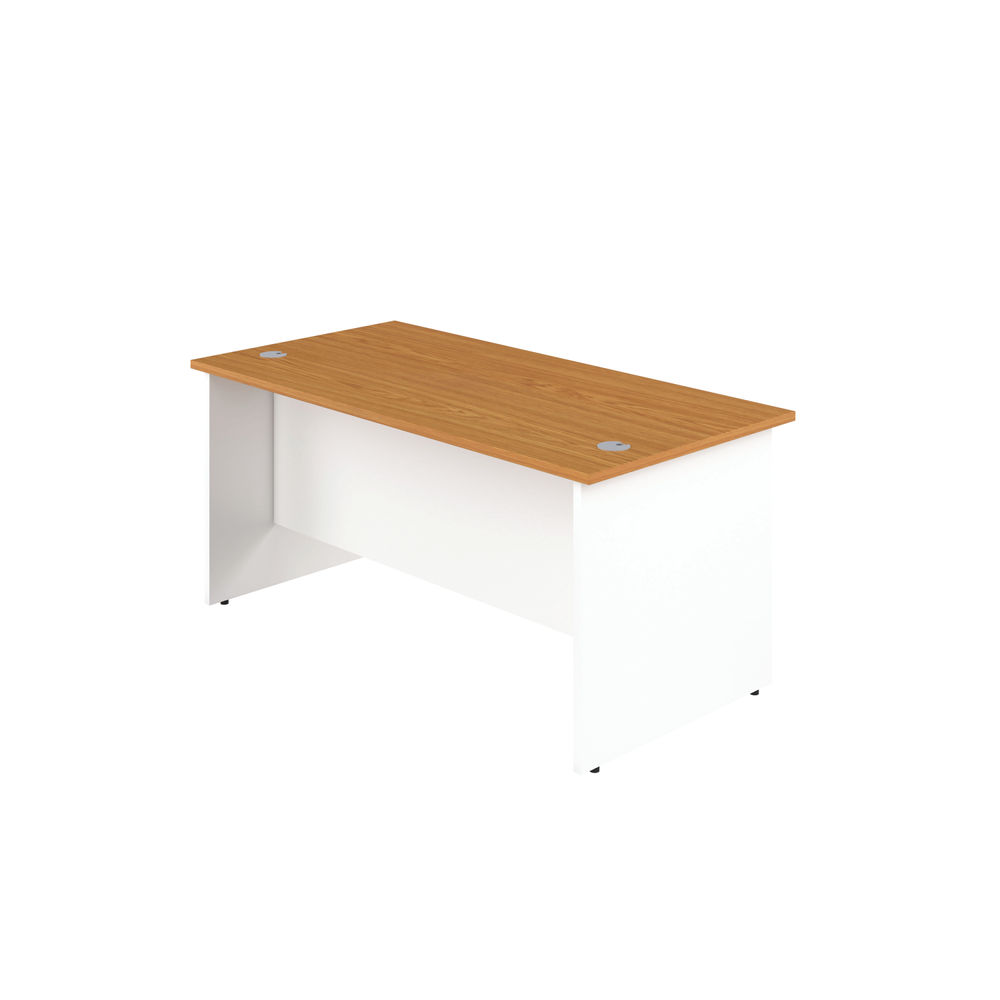 Jemini 1600x800mm Nova Oak/White Rectangular Panel End Desk