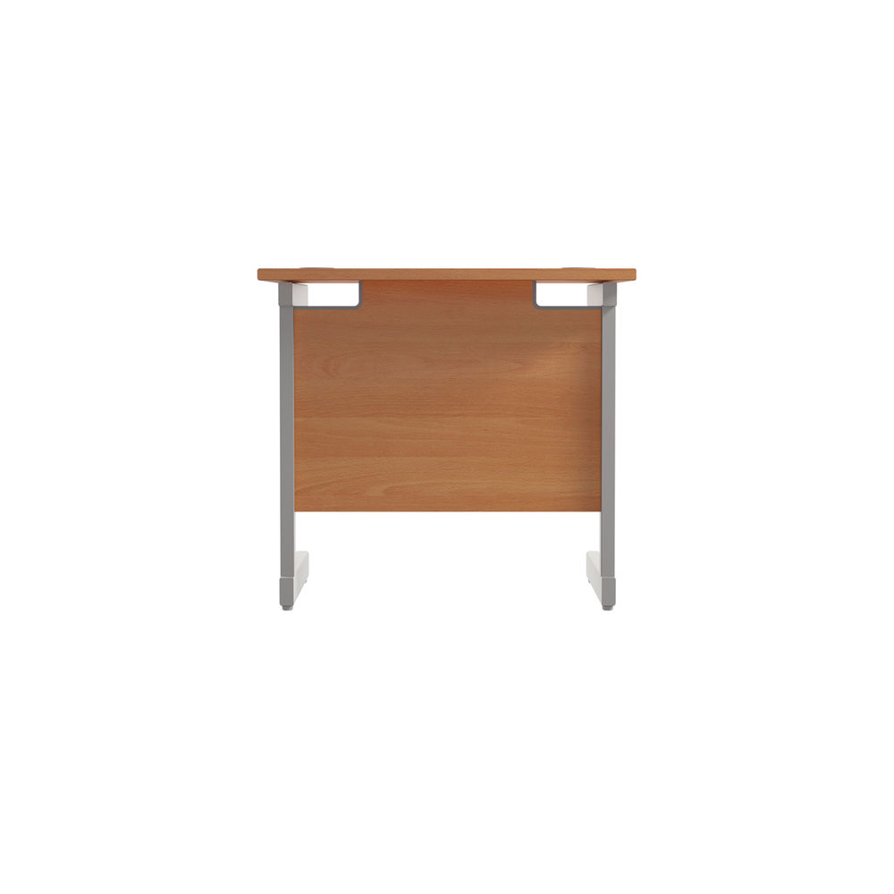 Jemini 800x600mm Beech/Silver Single Rectangular Desk