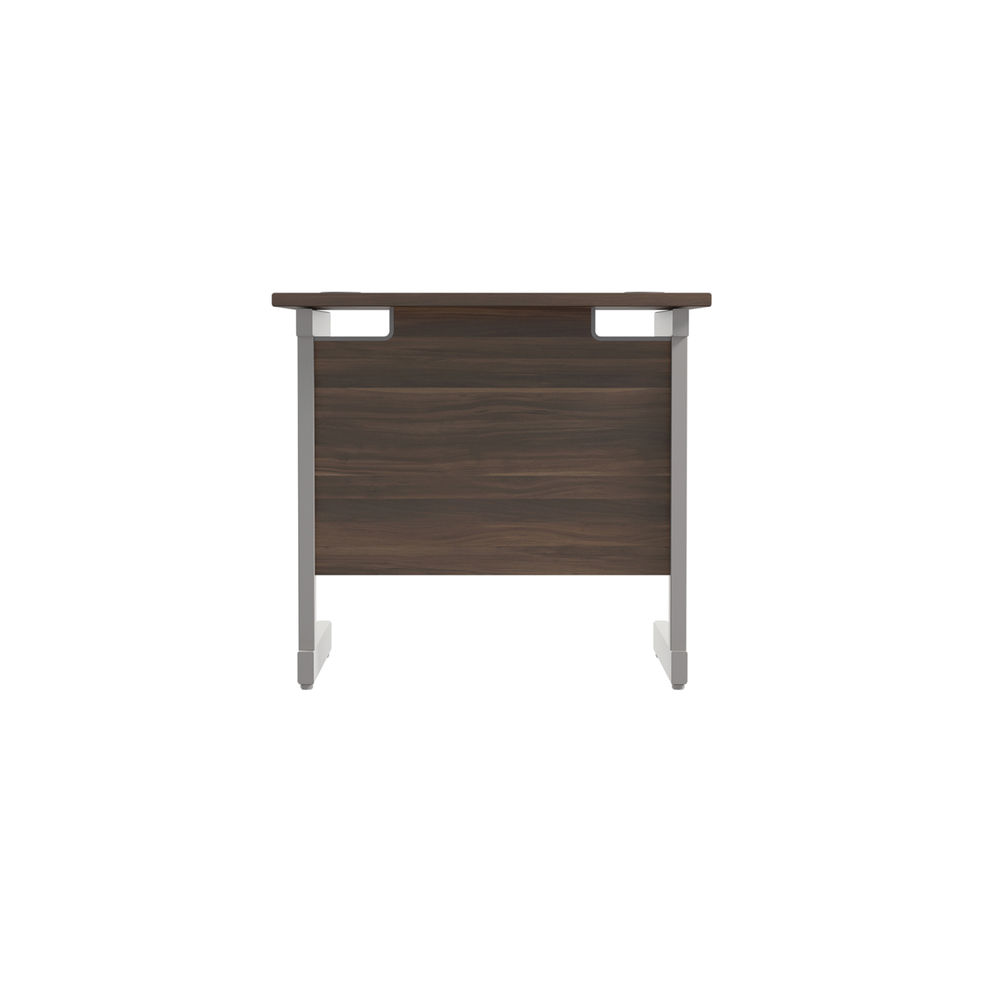 Jemini 800x600mm Dark Walnut/Silver Single Rectangular Desk