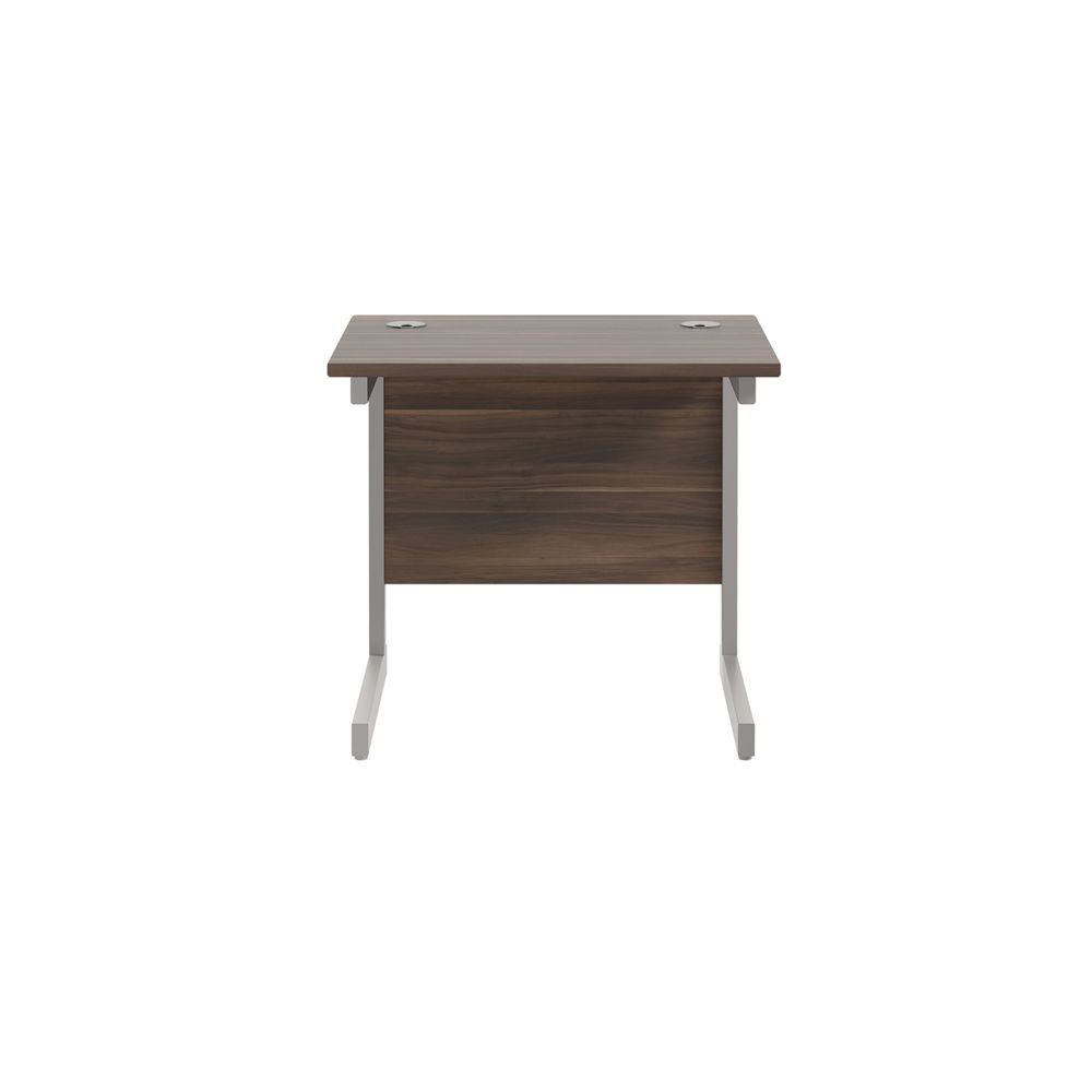 Jemini 800x600mm Dark Walnut/Silver Single Rectangular Desk