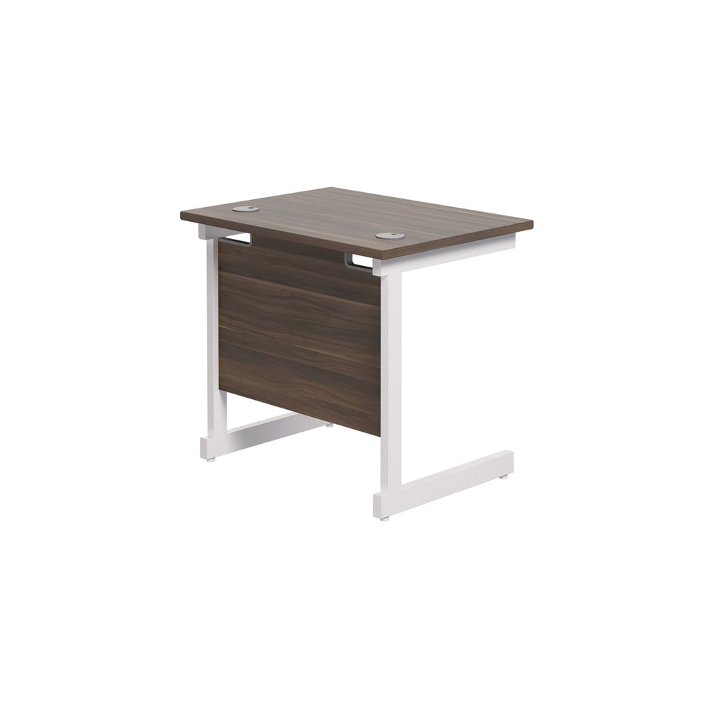 Jemini 800x600mm Dark Walnut/White Single Rectangular Desk