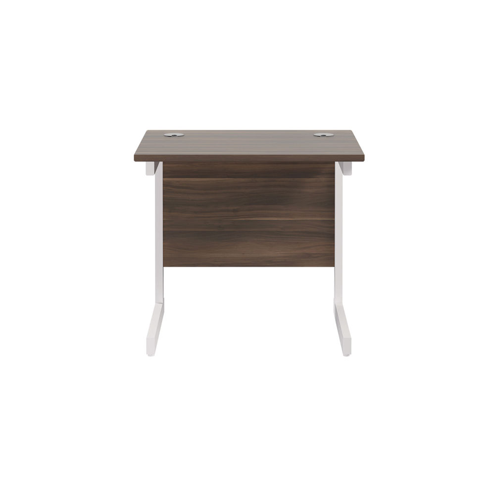 Jemini 800x600mm Dark Walnut/White Single Rectangular Desk