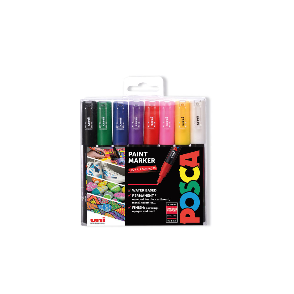 POSCA Assorted Tips - Black ink colour Only - 8 Pack