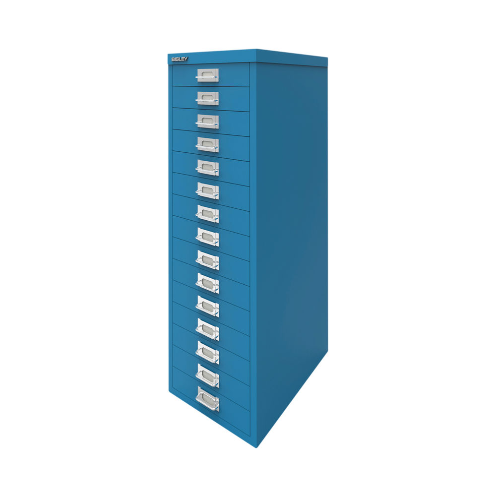 Bisley H860mm Azure Blue 15 Drawer Cabinet