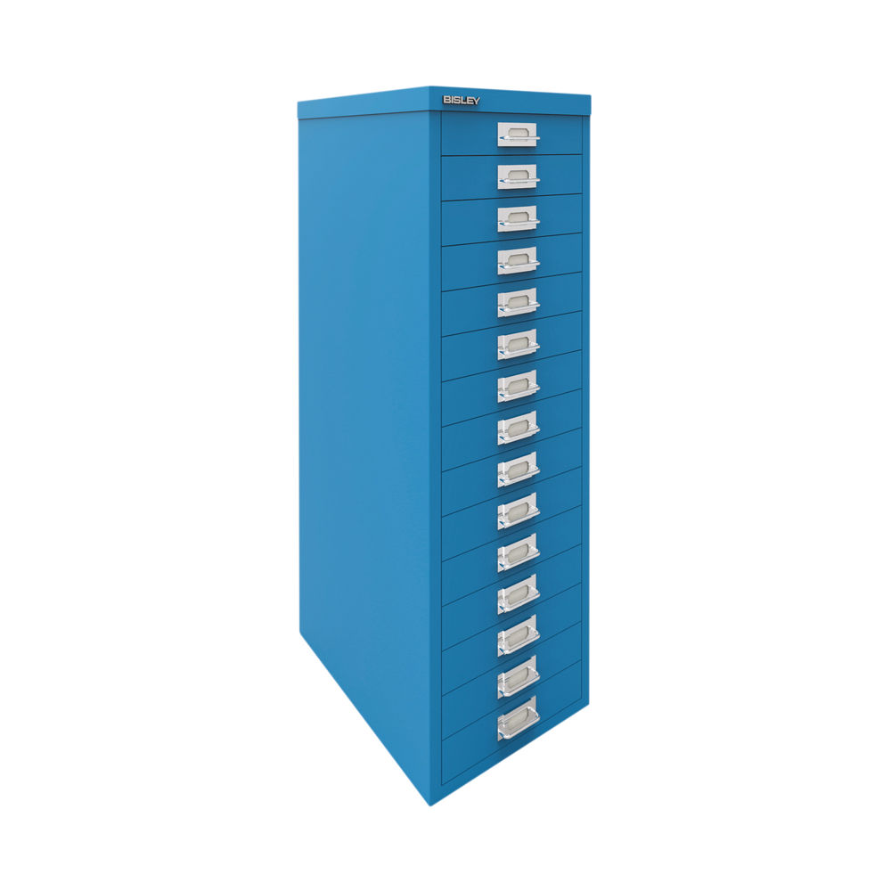 Bisley H860mm Azure Blue 15 Drawer Cabinet