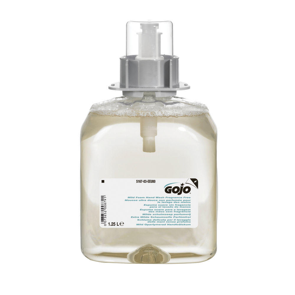 Gojo Mild Fragrance Free Hand Wash FMX 1250ml Refill (Pack of 3) 5167-03-EEU