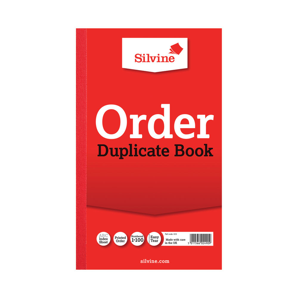 Silvine Duplicate Order Book 210x127mm (Pack of 6) 610