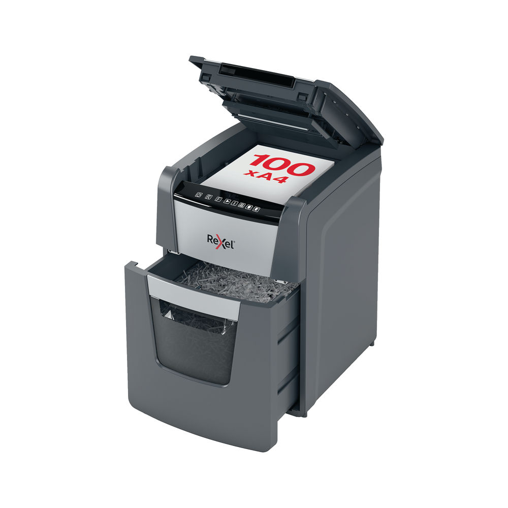 Rexel Optimum AutoFeed+ 100M Micro-Cut P-5 Shredder Black 2020100M