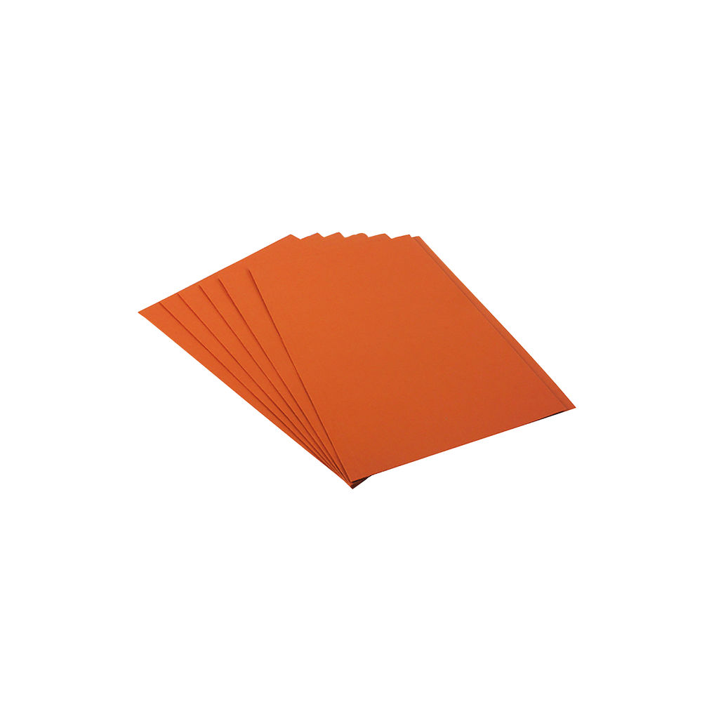 Guildhall Foolscap Orange Square Cut Folders, Pack of 100 | FS315-ORGZ