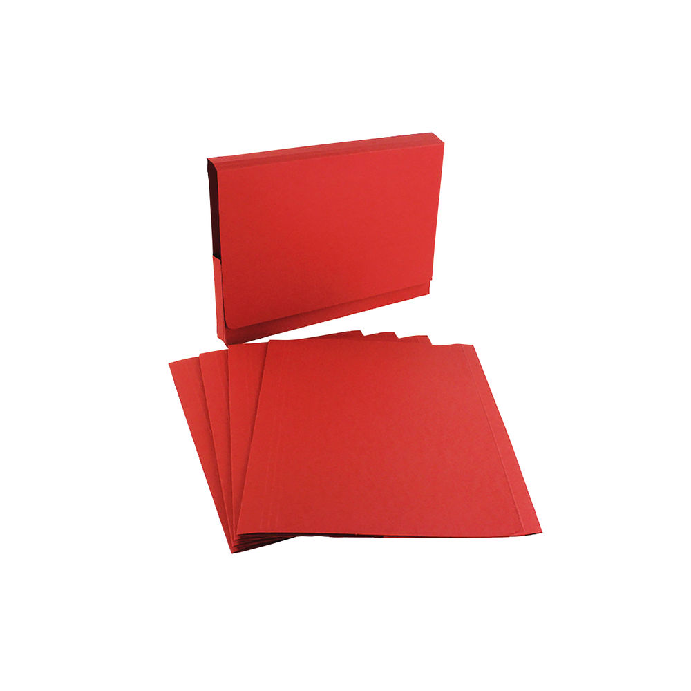 Guildhall Foolscap Red Square Cut Folders, Pack of 100 | FS315-REDZ