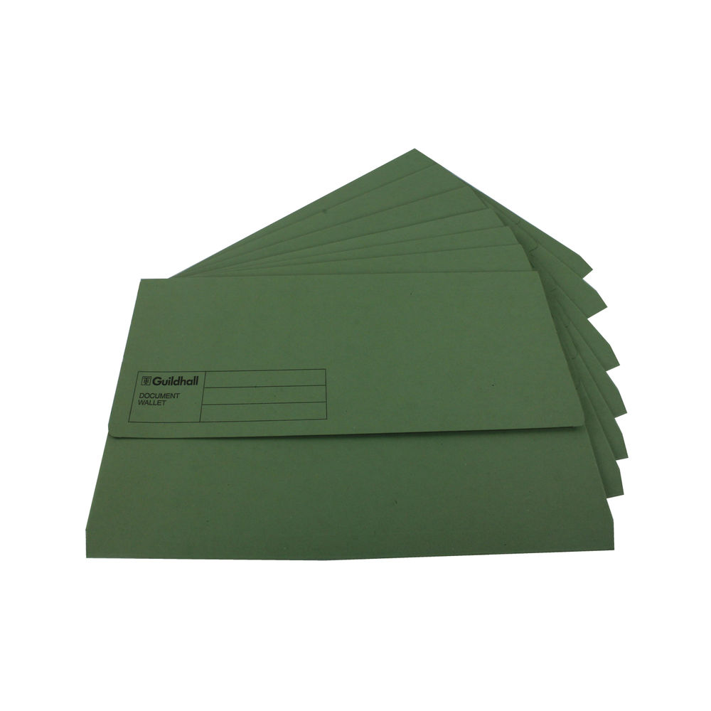 Exacompta Guildhall Document Wallet Foolscap Green (Pack of 50) GDW1-GRN