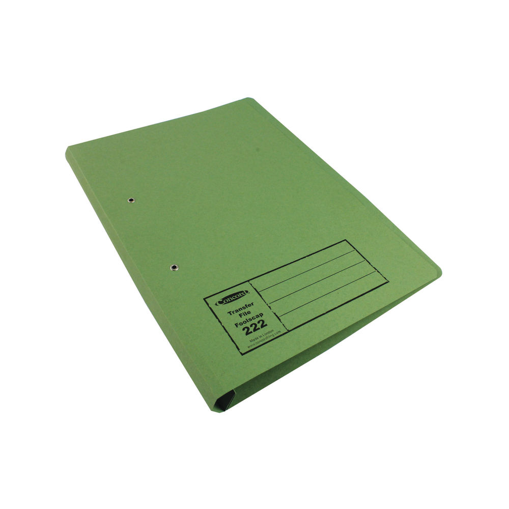 Exacompta Guildhall Transfer File 285gsm Foolscap Green (Pack of 25) 346-GRNZ