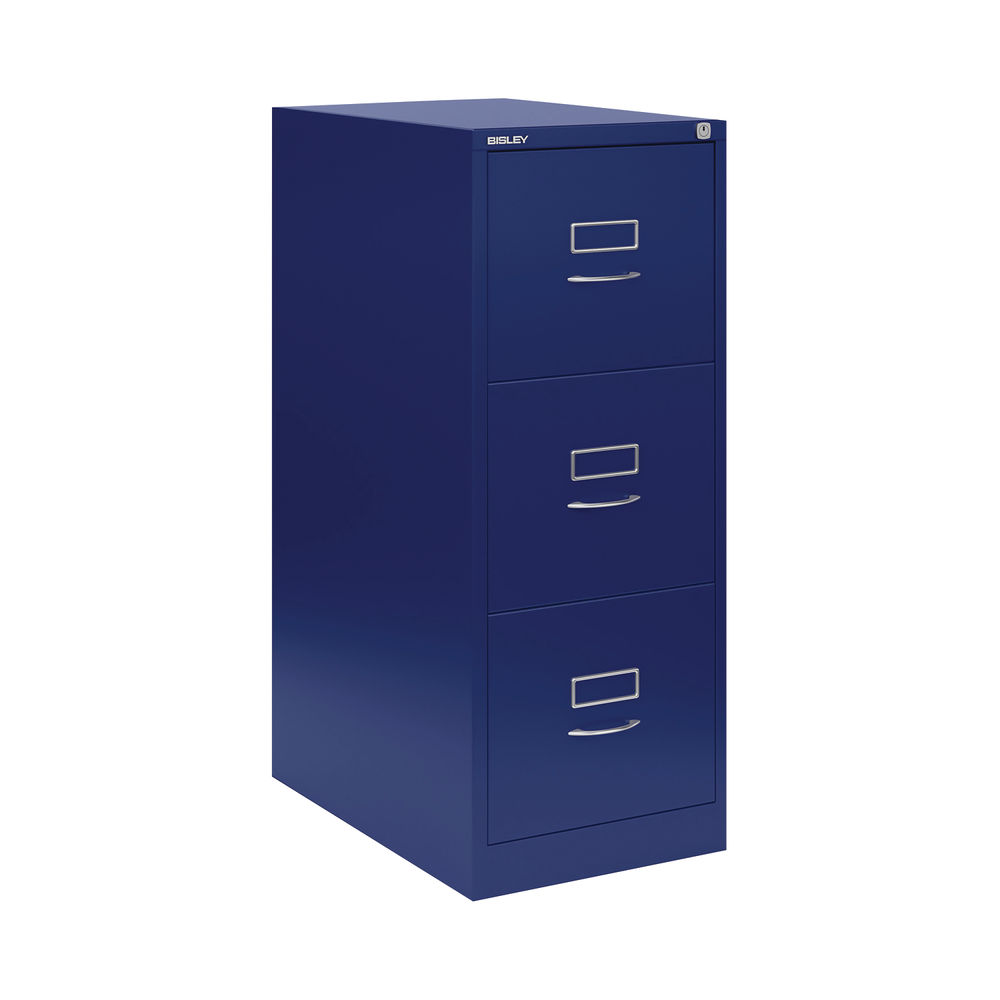 Bisley H1010mm Oxford Blue 3-Drawer Steel Filing Cabinet