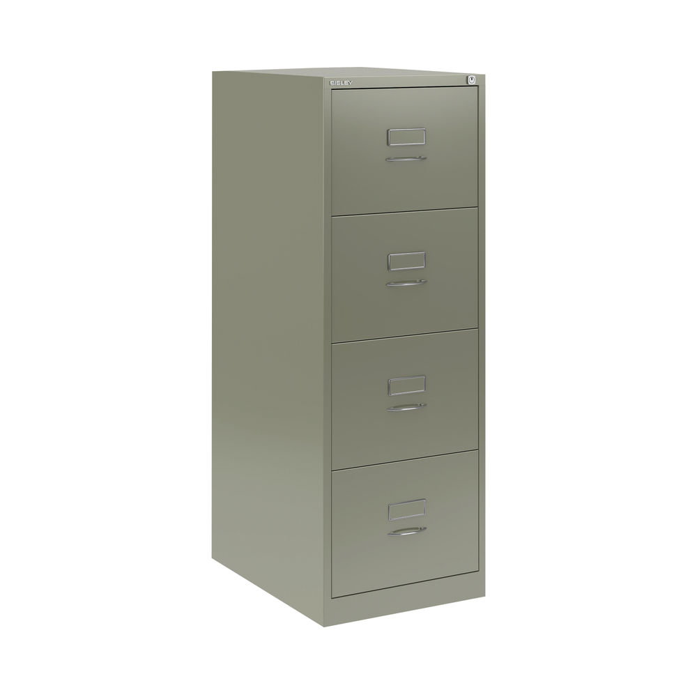 Bisley H1310mm Goose Grey 4-Drawer Steel Filing Cabinet