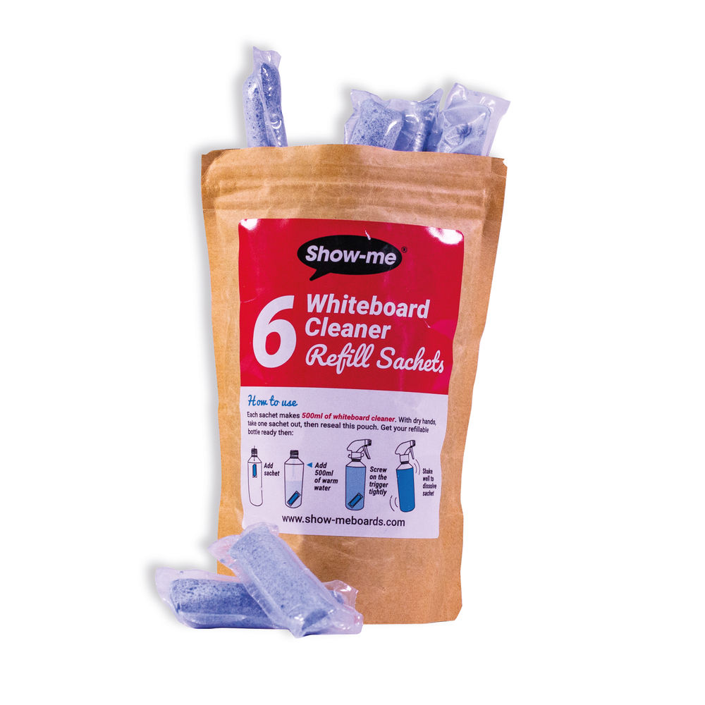 Show-Me Whiteboard Cleaner Refill Sachets (Pack of 6) WCE500R6