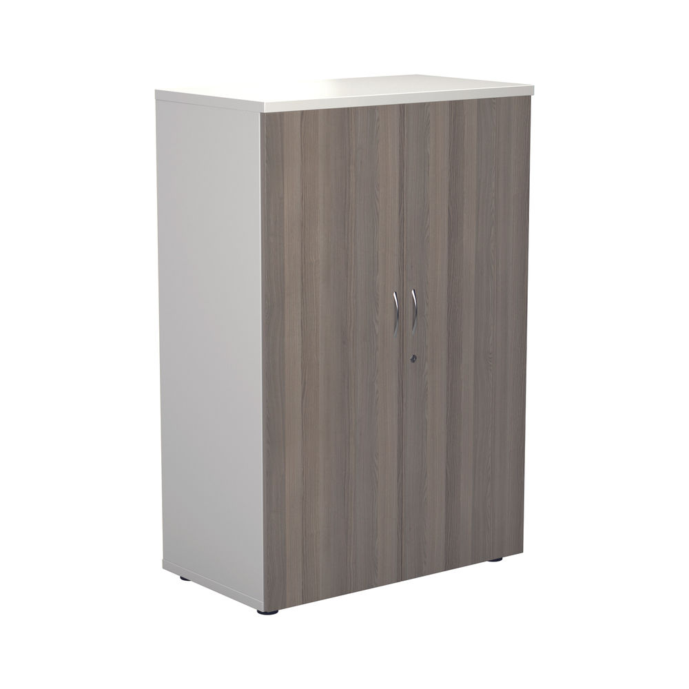 Jemini Wooden Cupboard 800x450x1200mm White/Grey Oak KF810308