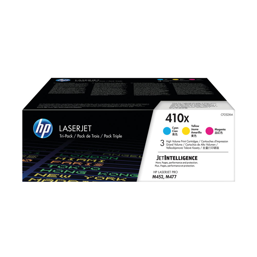 HP 410X High Yield Cyan,Mag,Yellow Toner Cartridges -  (Pack of 3)