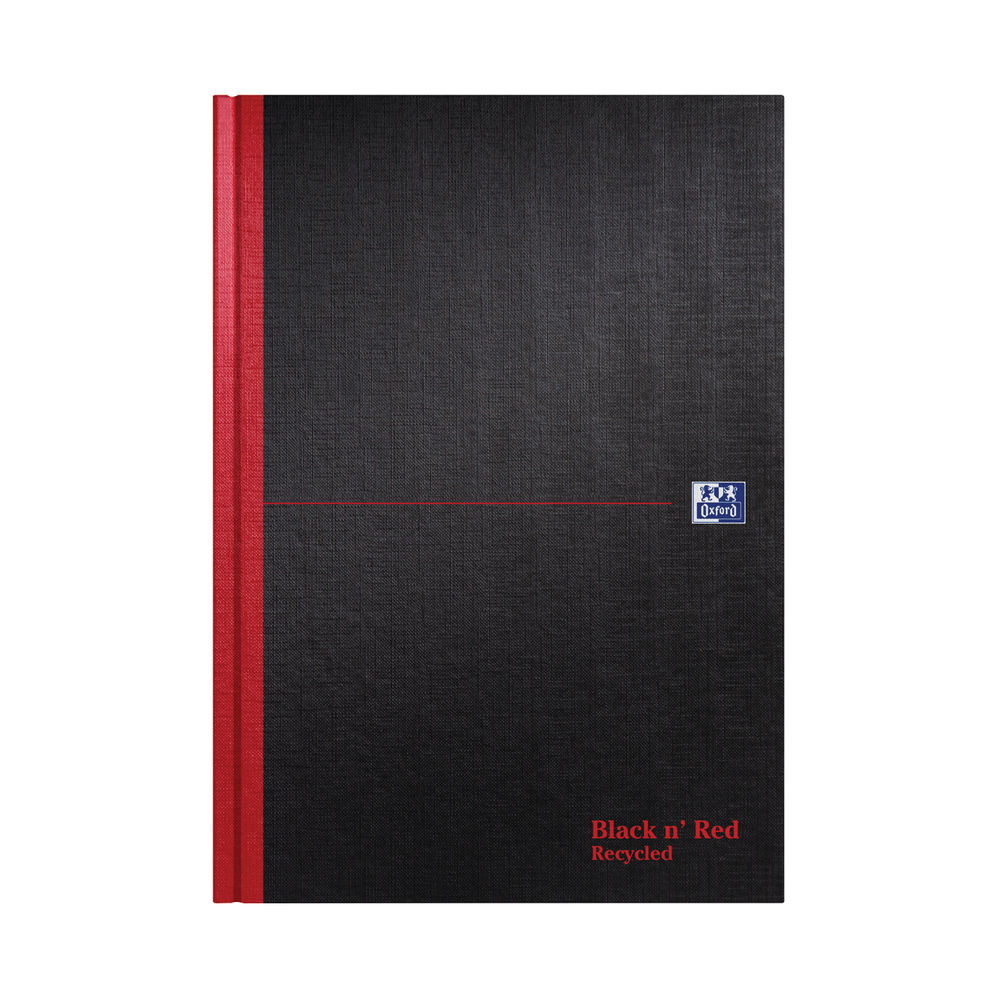 Black n' Red Casebound Recycled Hardback Notebook 192 Pages A4 (Pack of 5) 100080530