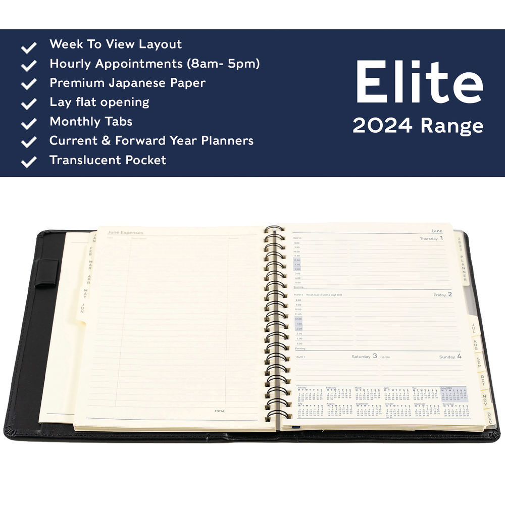 Collins Elite Compact Diary Week To View 2024