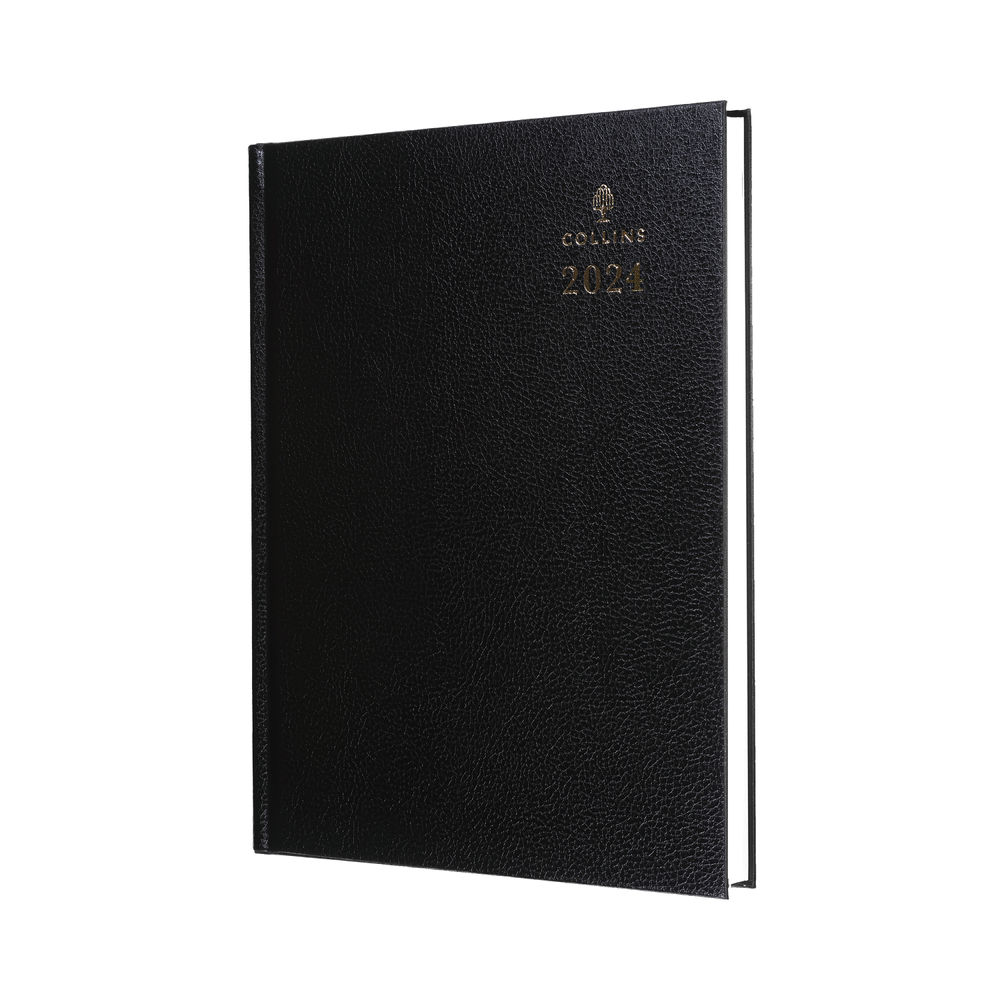 Collins A5 Black Week To View 2024 Desk Diary