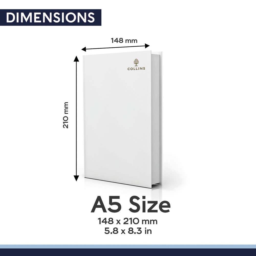 Collins A5 Black Week To View 2024 Desk Diary