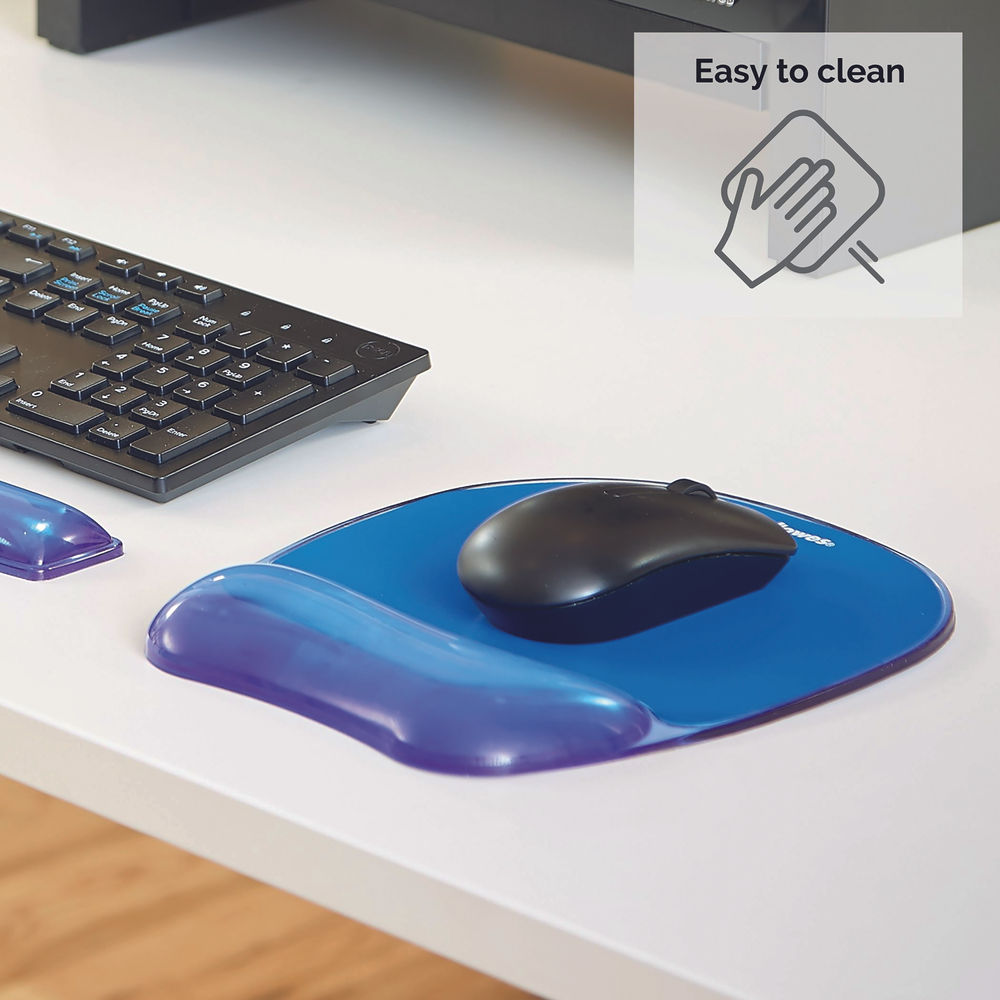 Fellowes Crystals Blue Gel Mouse Pad