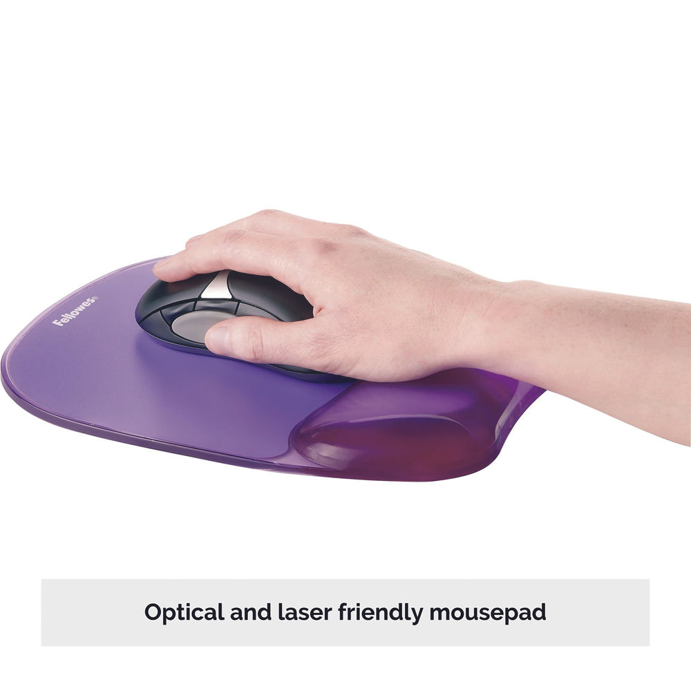 Fellowes Crystals Gel Mouse Pad Purple