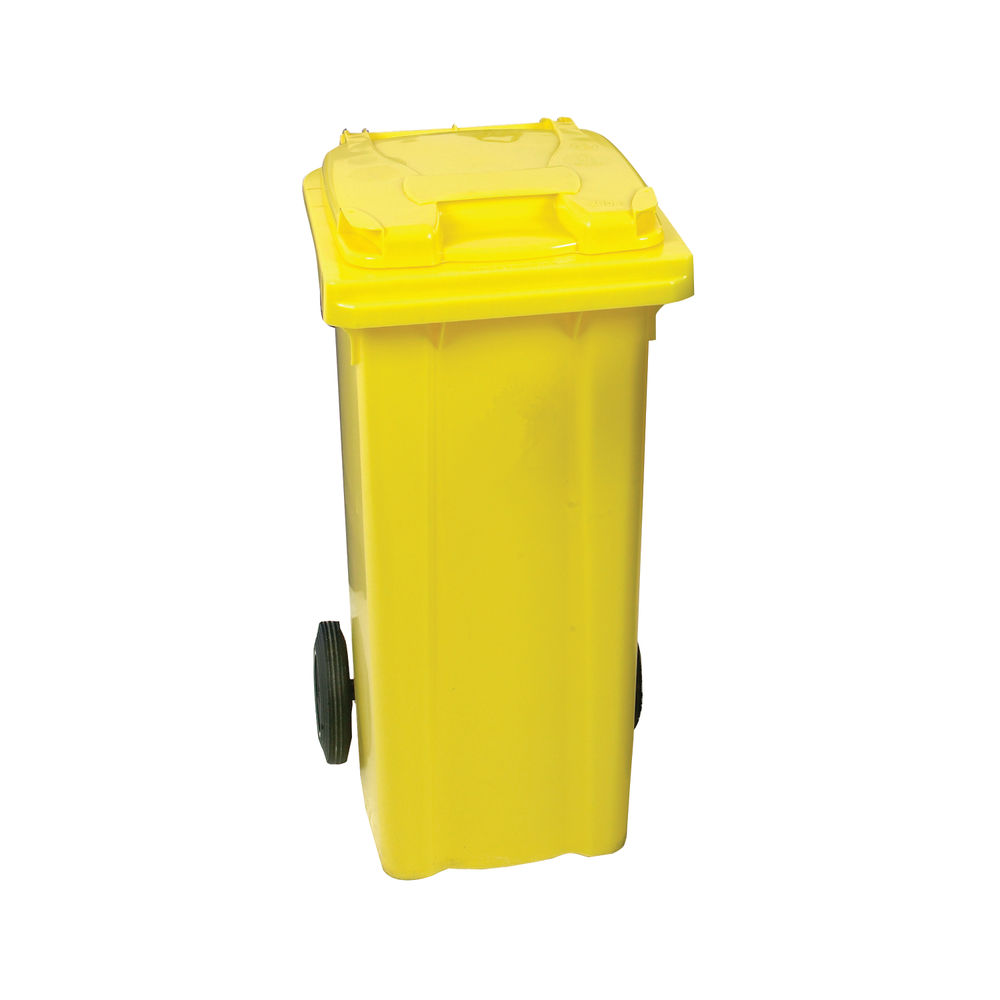 Yellow Clinical Waste 2 Wheel Refuse Container 240 Litres 377919