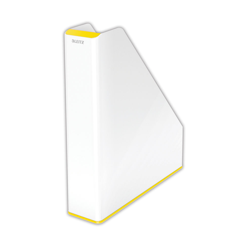 Leitz WOW White and Yellow Dual Colour Magazine File