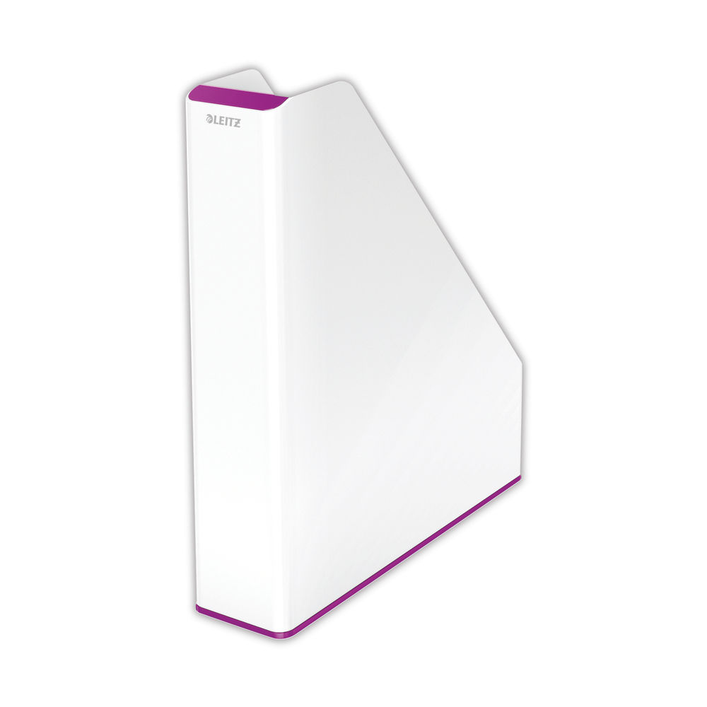 Leitz WOW White and Purple Dual Colour Magazine File