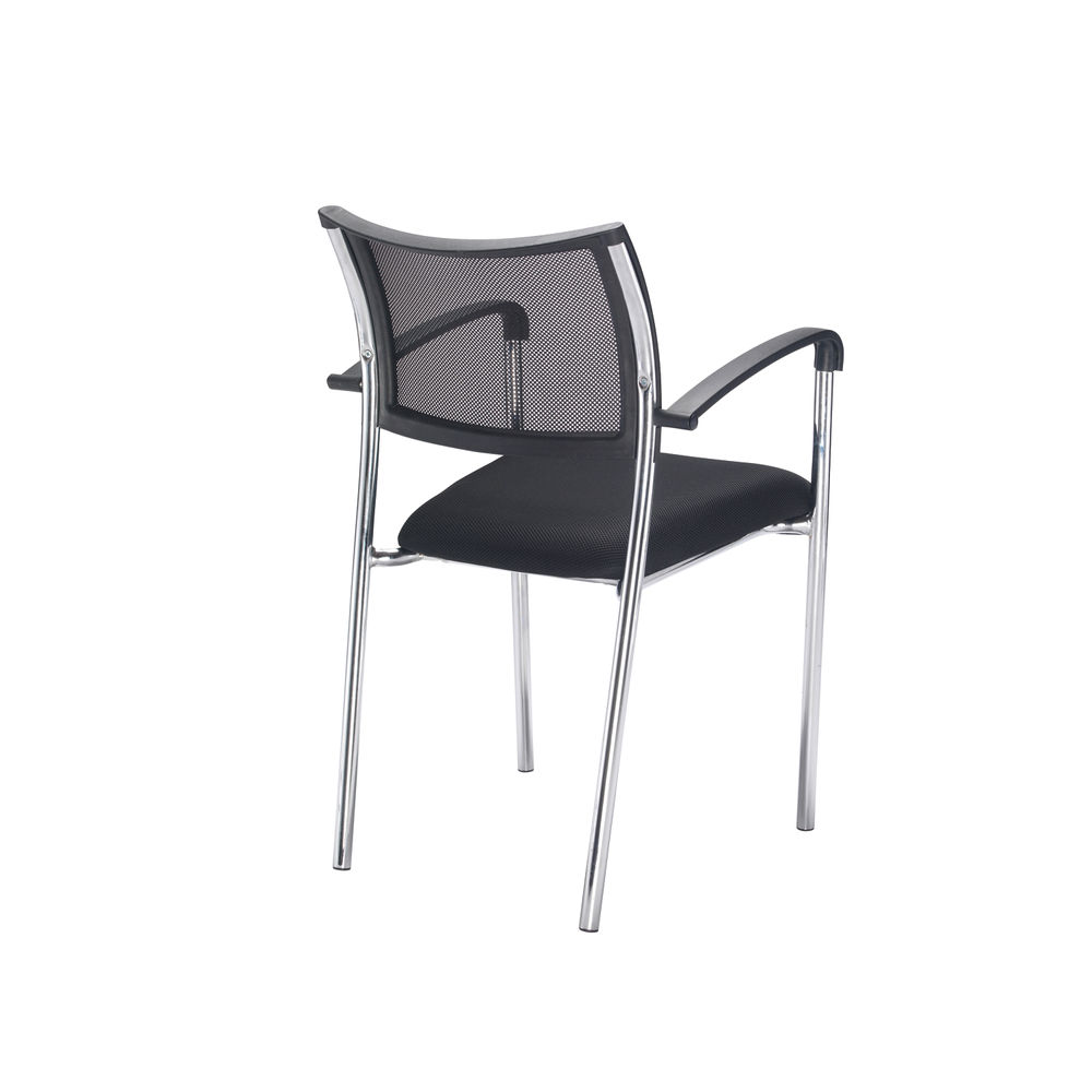 Jemini Jupiter Black/Chrome Mesh Back Conference Armchair