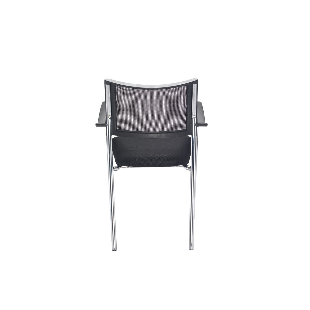 Jemini Jupiter Black/Chrome Mesh Back Conference Armchair