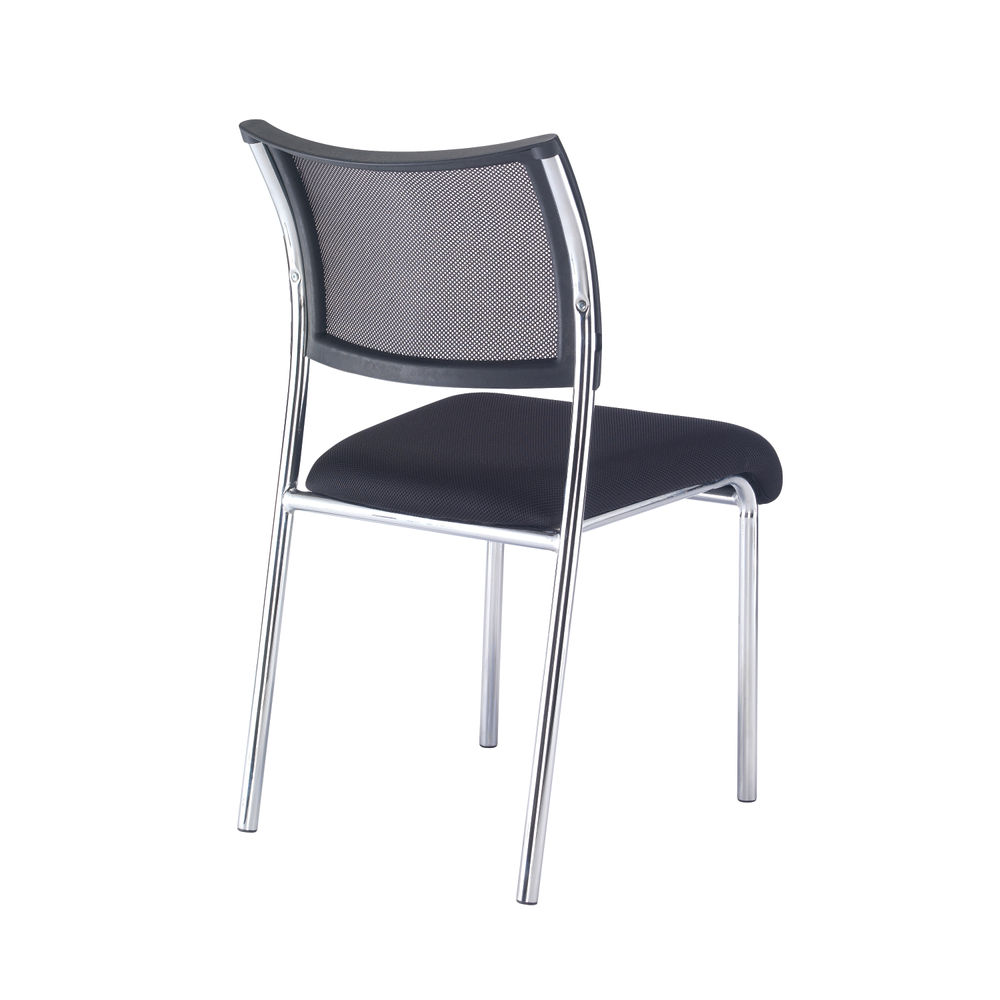 Jemini Jupiter Black/Chrome Mesh Back Conference Side Chair