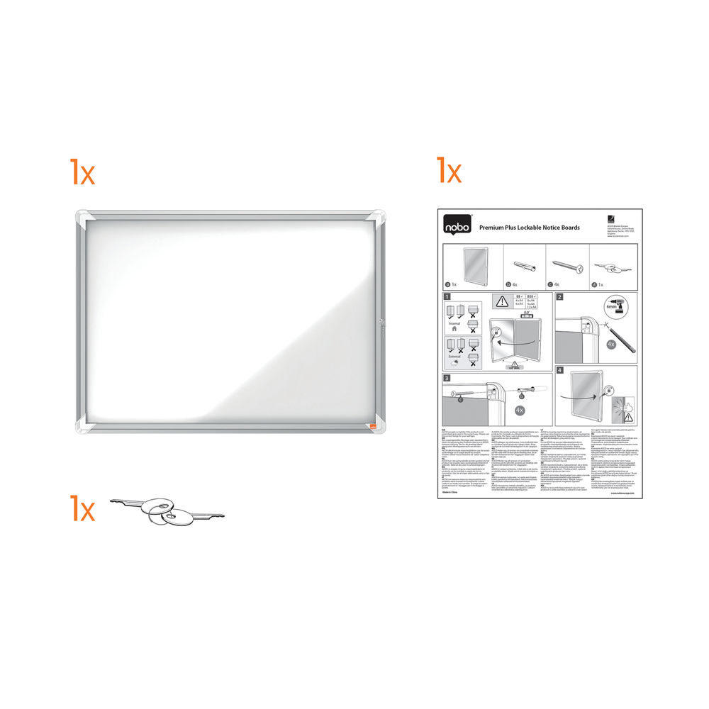 Nobo 8 x A4 Internal Glazed Magnetic Display Case