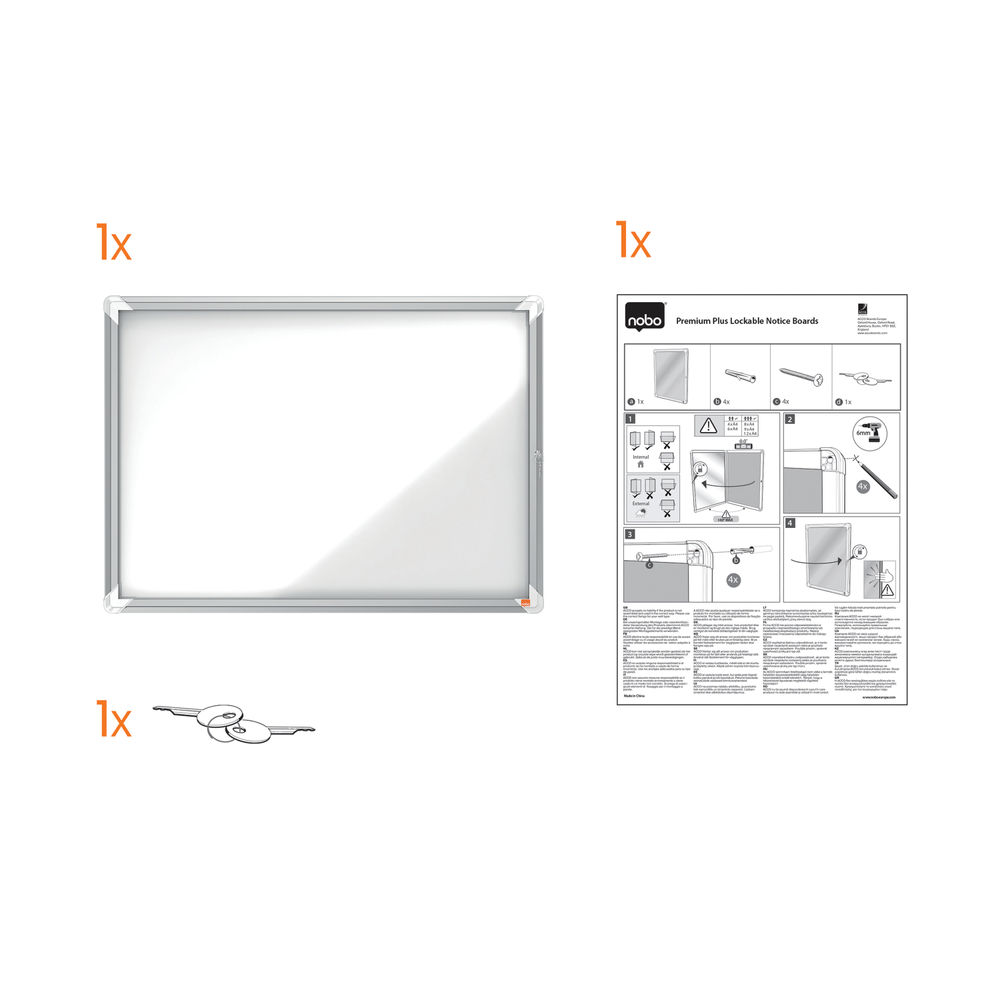 Nobo 4 x A4 Internal Glazed Magnetic Display Case