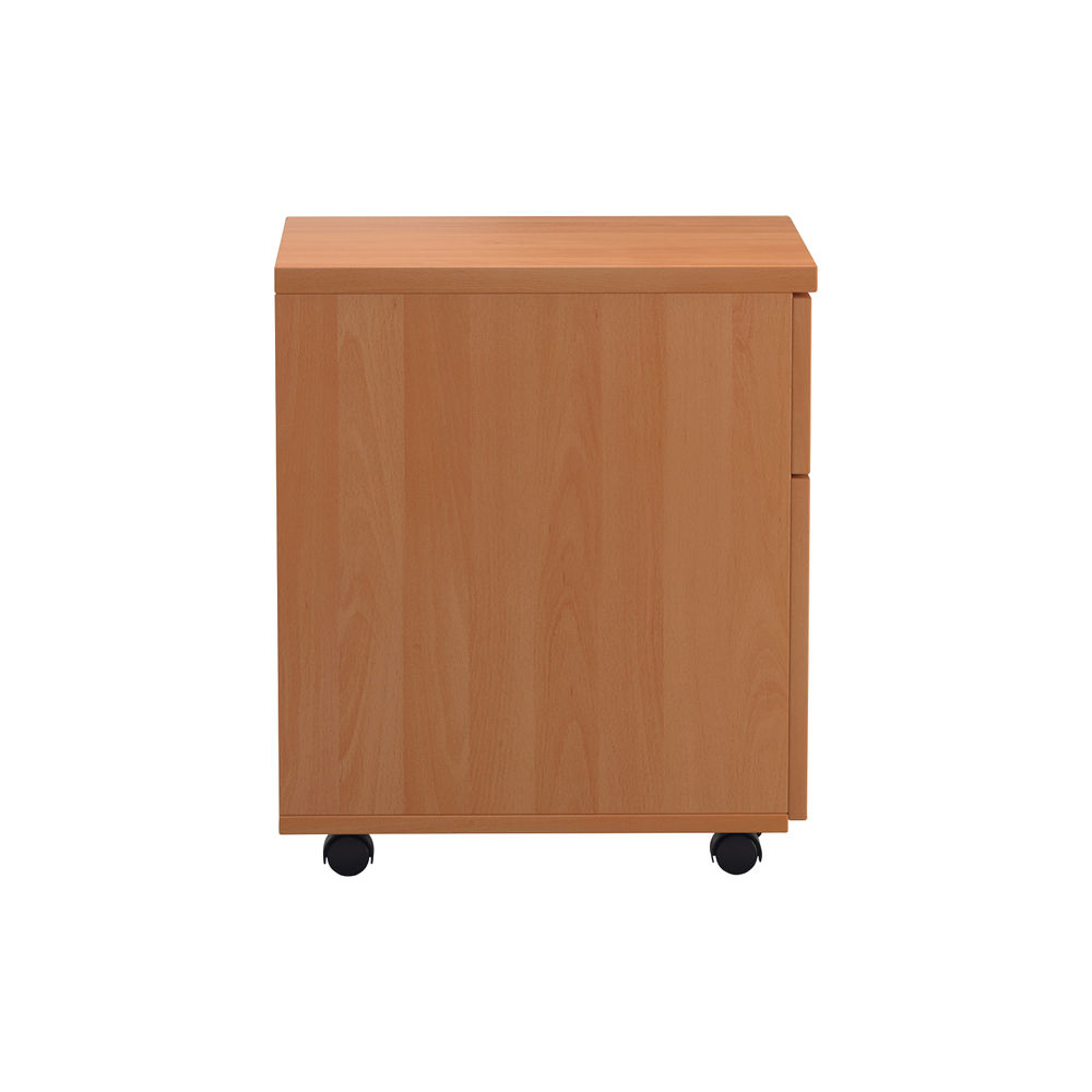 First H595mm Beech V2 2 Drawer Mobile Pedestal