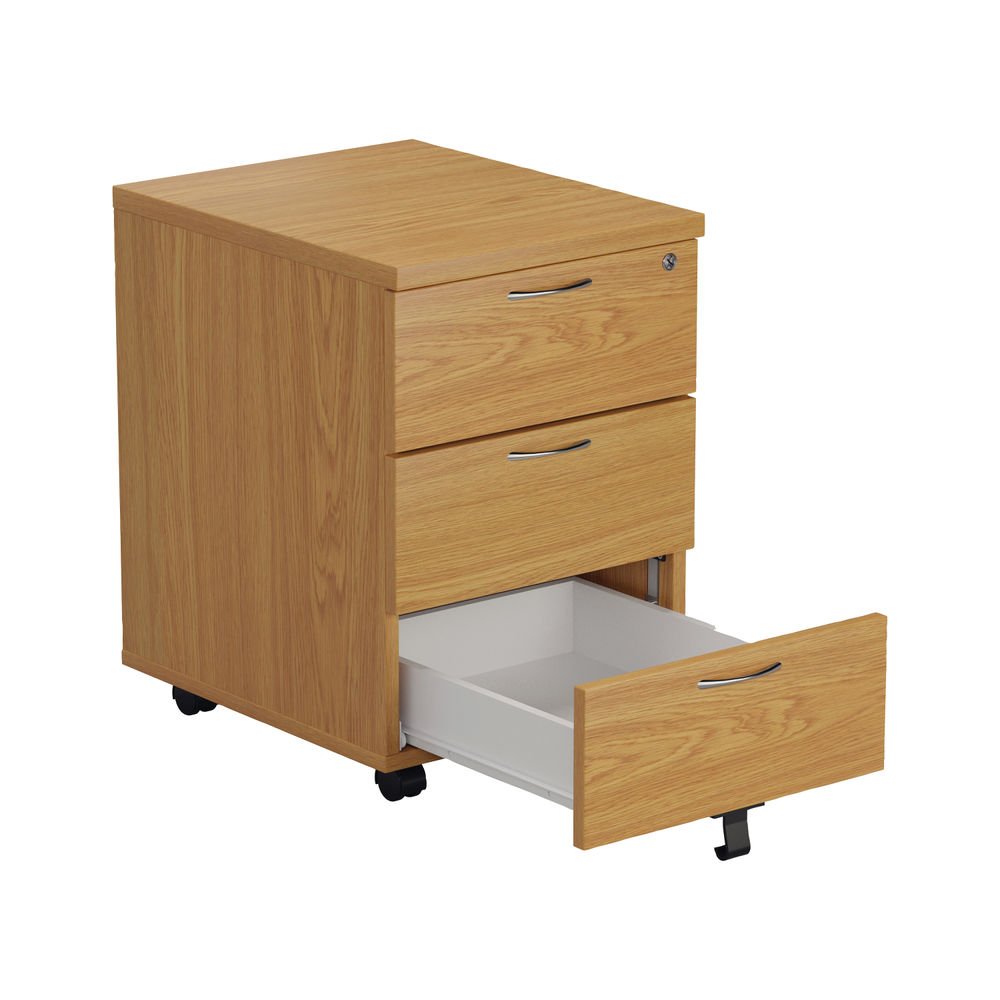 First H580mm Nova Oak 3 Drawer Mobile Pedestal