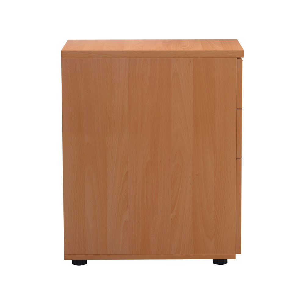 First H730mm Beech 3 Drawer Desk High Pedestal