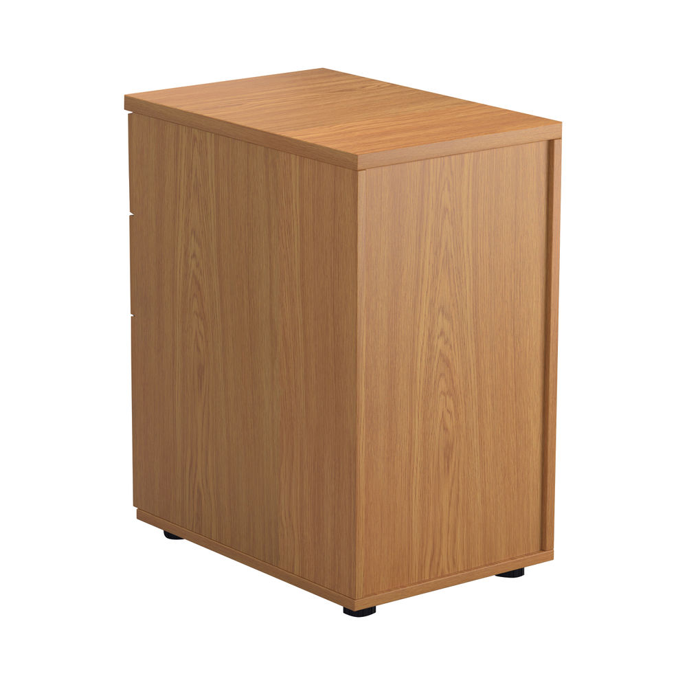 First H660mm Nova Oak 3 Drawer Desk High Pedestal