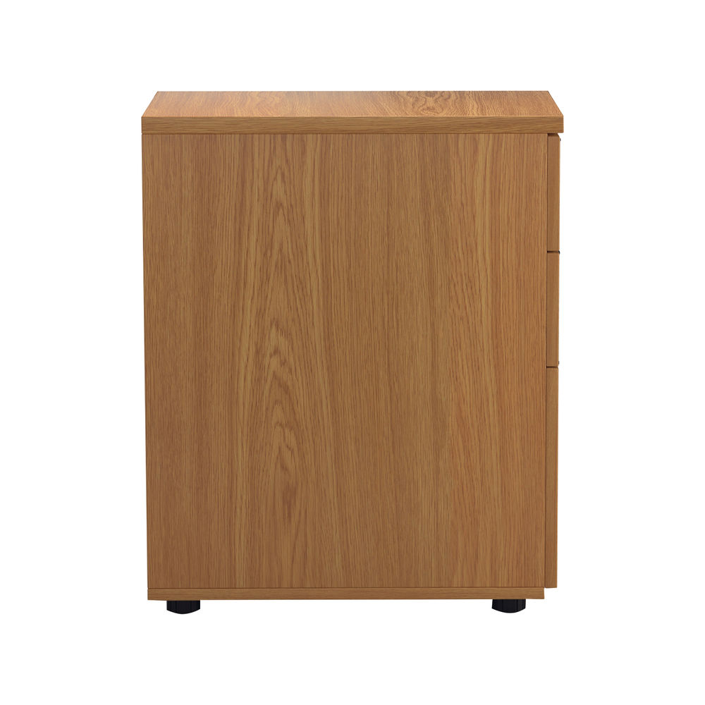 First H660mm Nova Oak 3 Drawer Desk High Pedestal