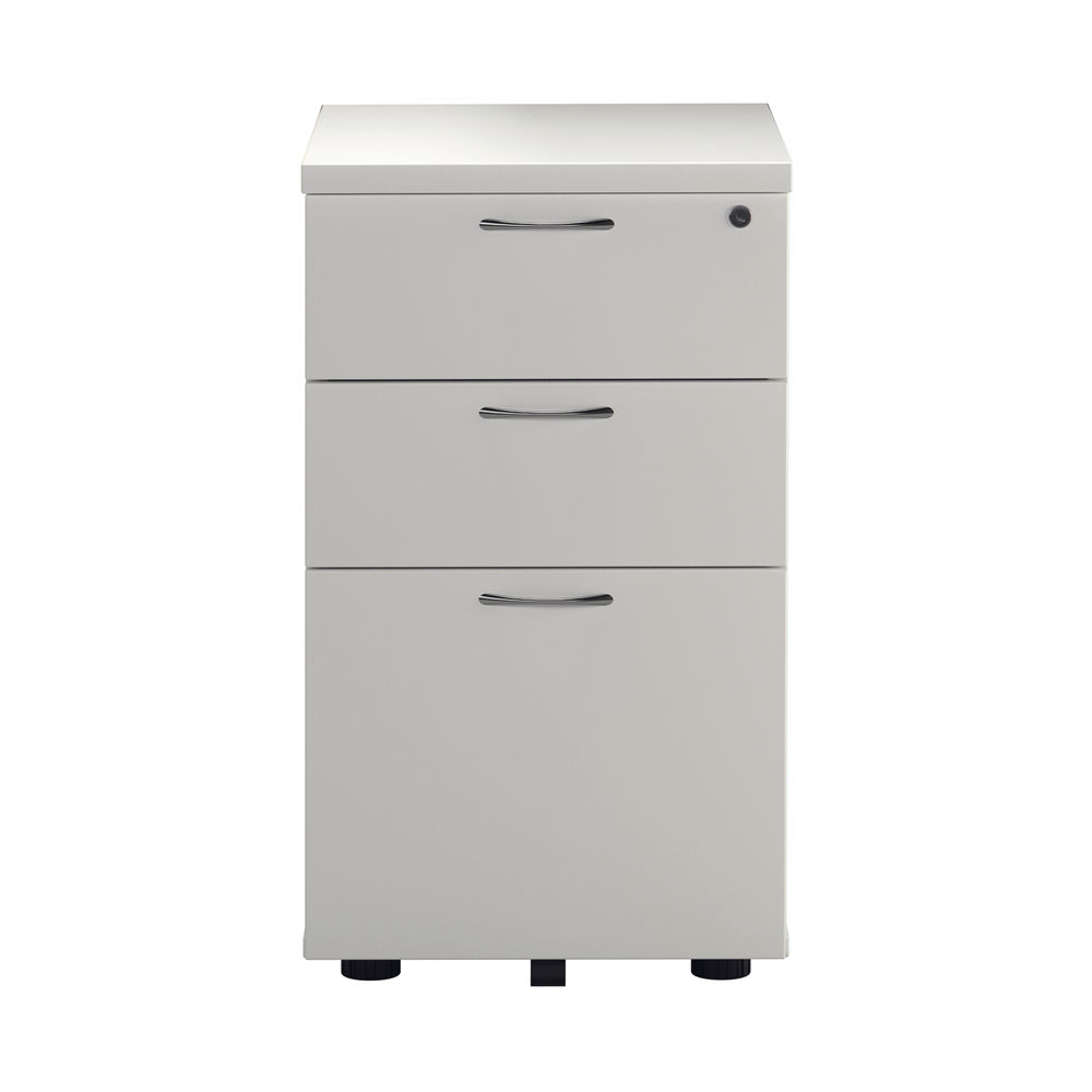 First H690mm Tall Under Desk Pedestal 3 Drawer in White