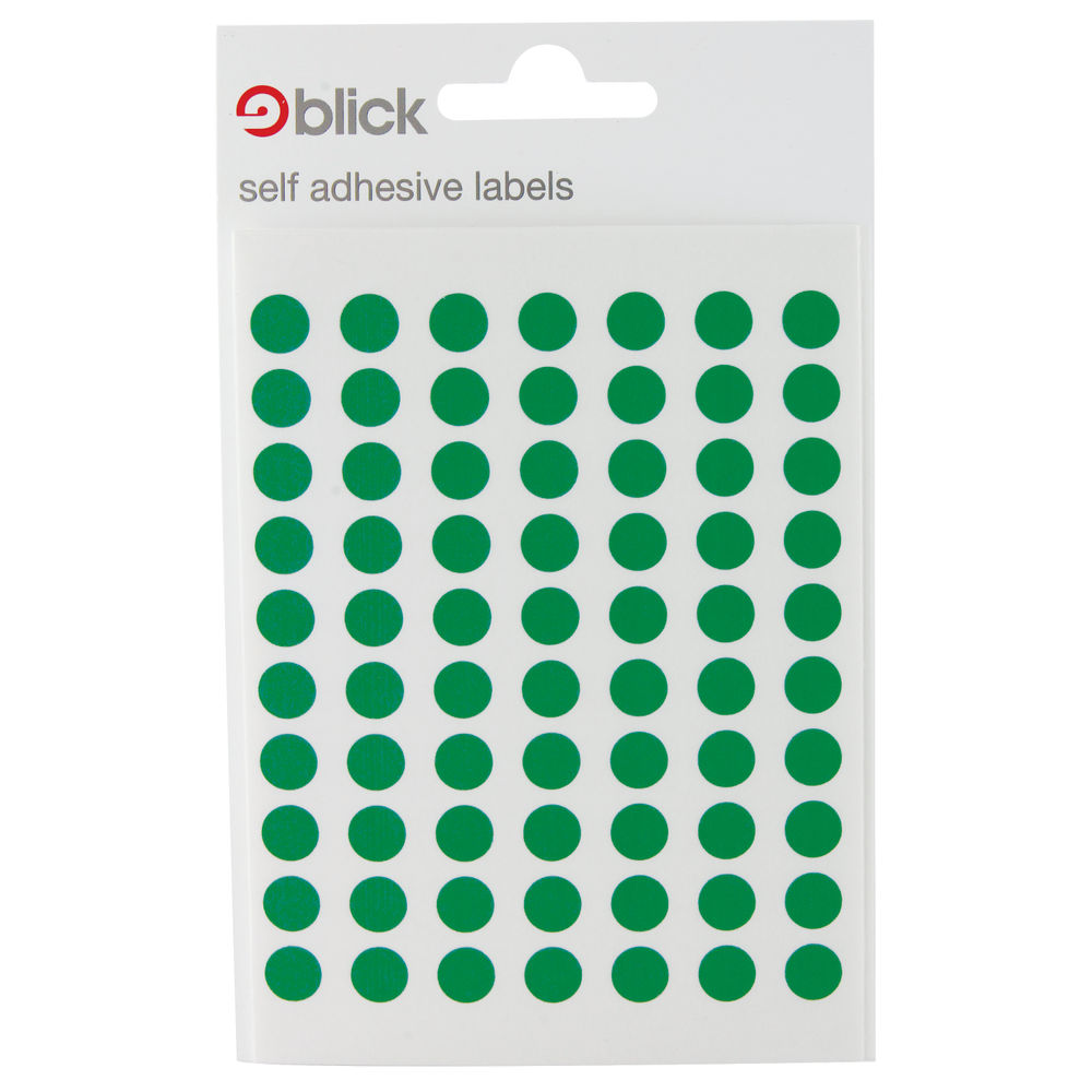 Blick Green 8mm Round Labels (Pack of 9800) - RS00265