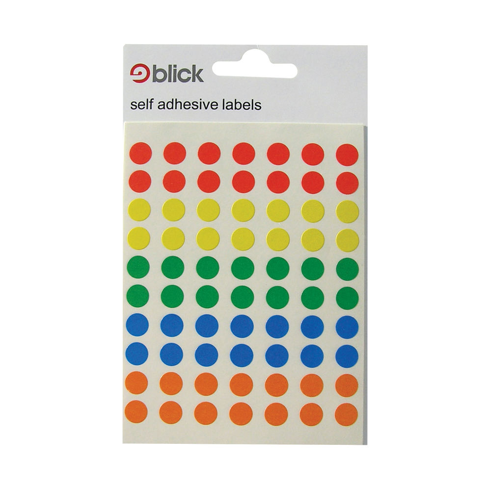 Blick Assorted 8mm Coloured Labels, Pack of 7000 | RS003656
