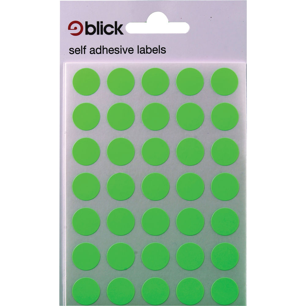 Blick Fluorescent Green 13mm Round Labels (Pack of 2800) - RS004158