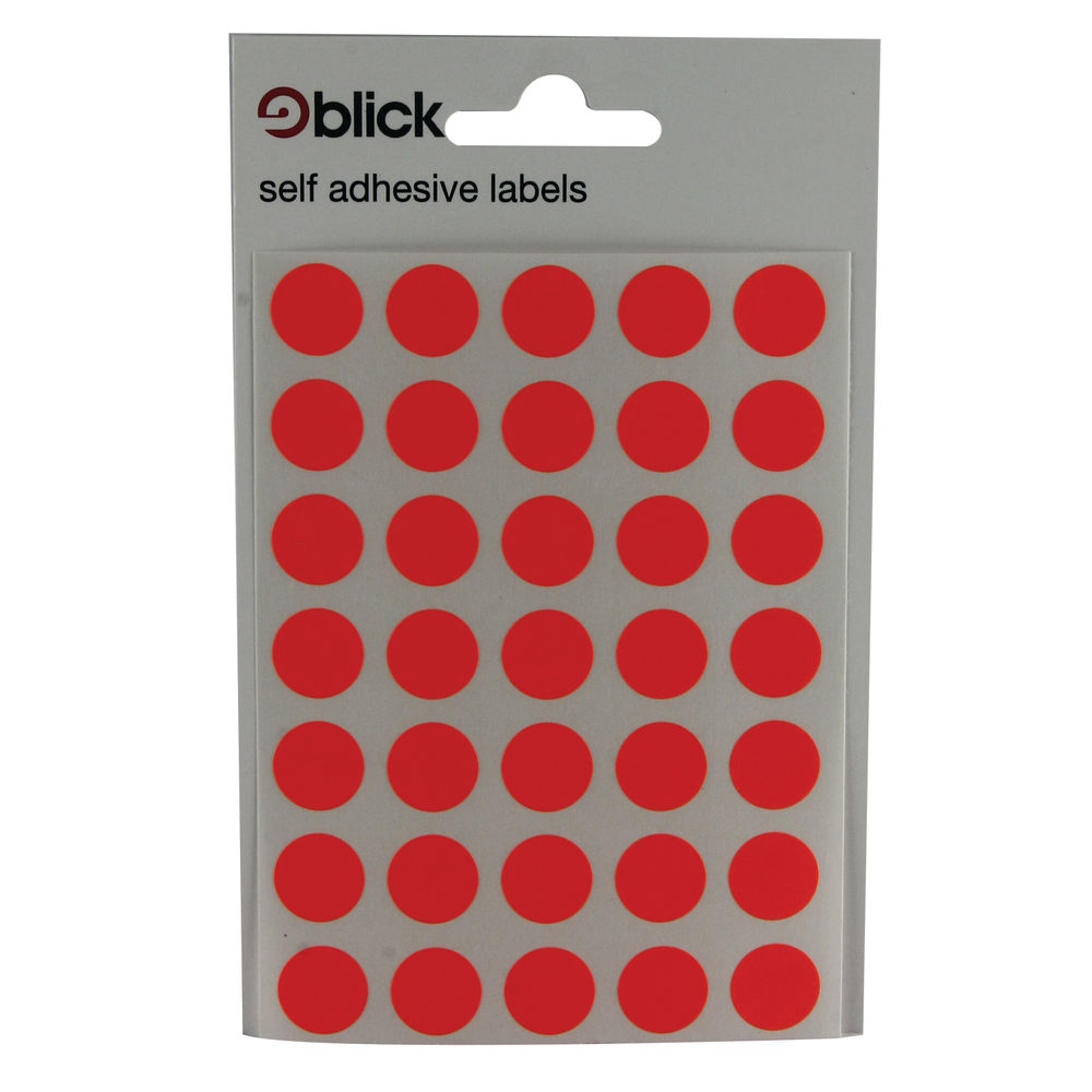 Blick Red 13mm Round Labels (Pack of 2800) - RS004554