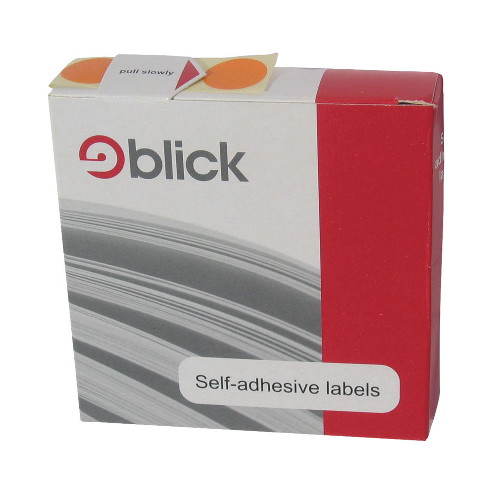 Blick 19mm Orange Round Labels  (Pack of 1280) - RS01181