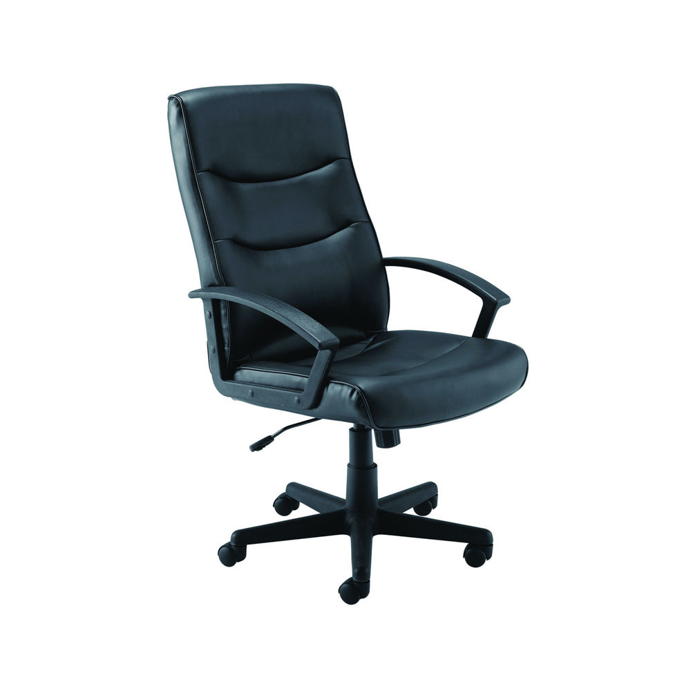 Jemini Hudson High Back Executive Chair 650x720x1050-1146mm Leather Look Black KF72232