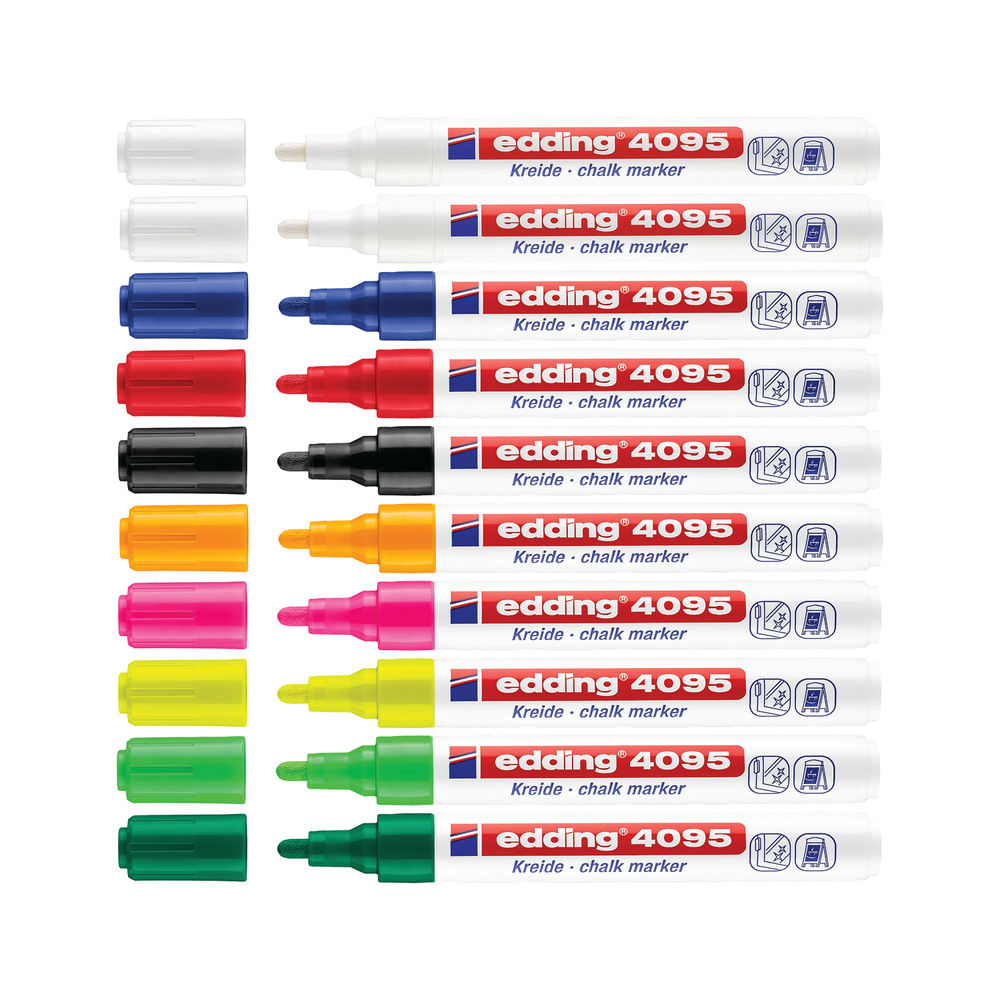 Edding 4095 Assorted Chalk Markers (Pack of 10)